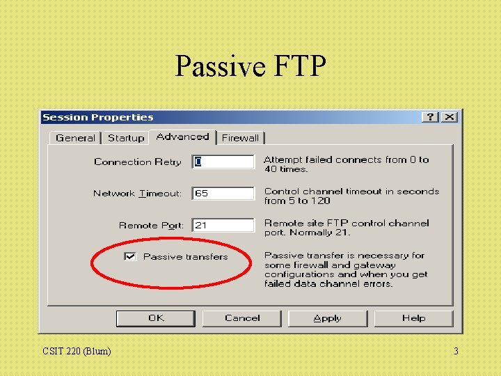 Passive FTP CSIT 220 (Blum) 3 