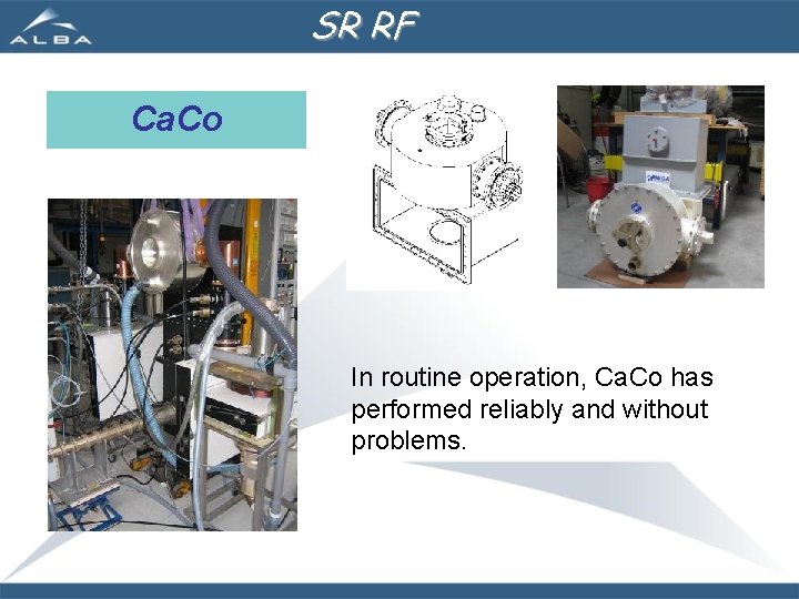 SR RF Ca. Co In routine operation, Ca. Co has performed reliably and without