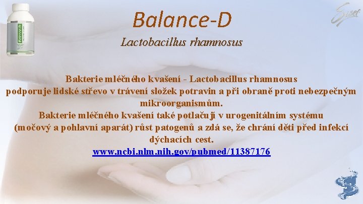 Balance-D Lactobacillus rhamnosus Bakterie mléčného kvašení - Lactobacillus rhamnosus podporuje lidské střevo v trávení