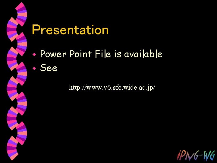 Presentation Power Point File is available w See w http: //www. v 6. sfc.