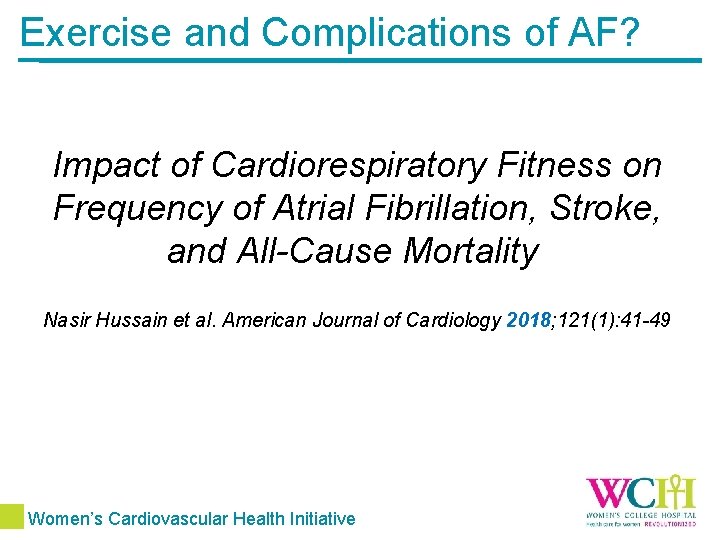 Exercise and Complications of AF? Impact of Cardiorespiratory Fitness on Frequency of Atrial Fibrillation,