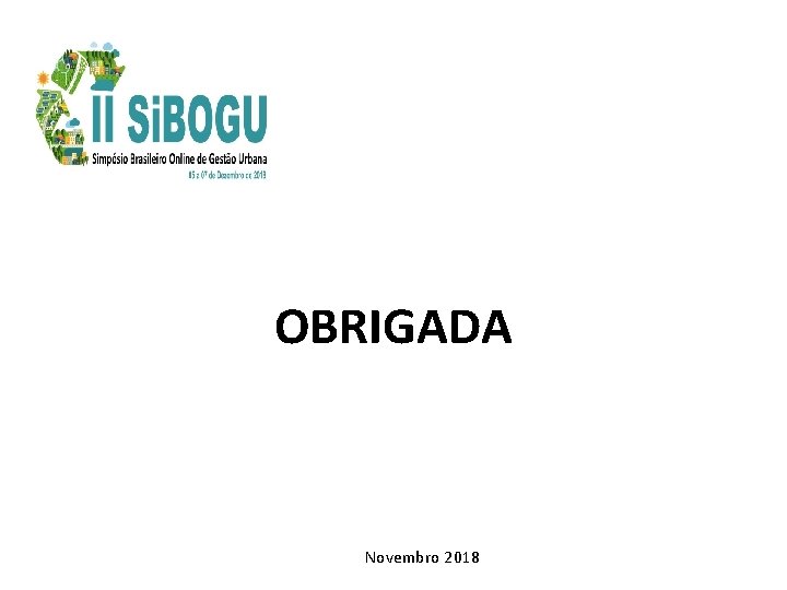 OBRIGADA Novembro 2018 