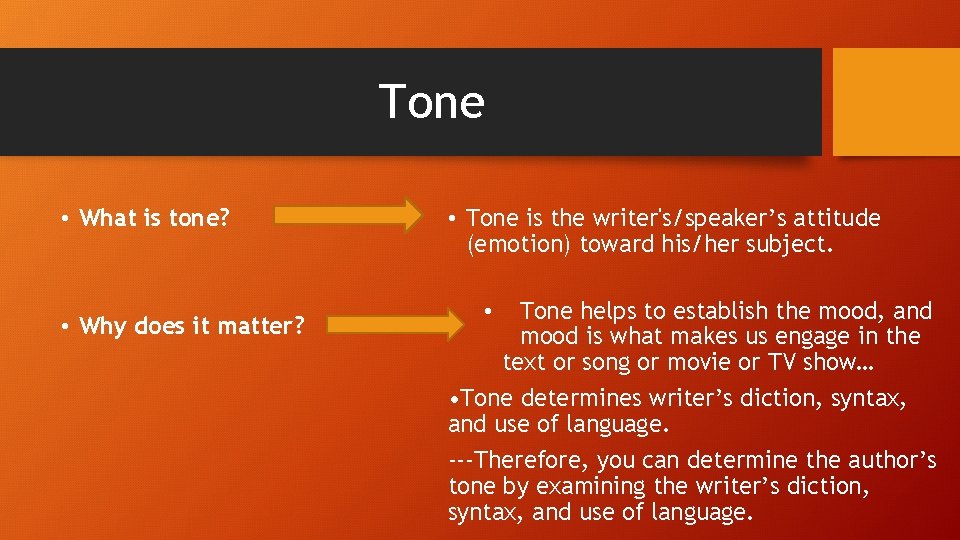 Tone • What is tone? • Why does it matter? • Tone is the