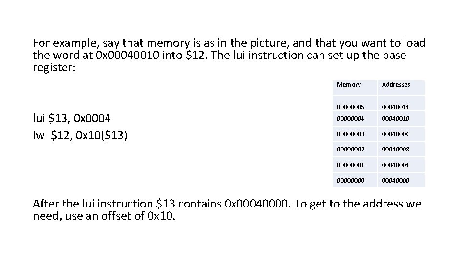 For example, say that memory is as in the picture, and that you want