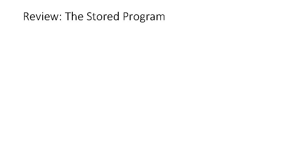 Review: The Stored Program 