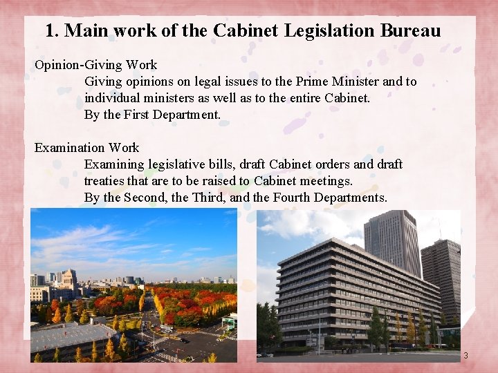 1 Organization of the Legislation Bureau CommissionerGeneral