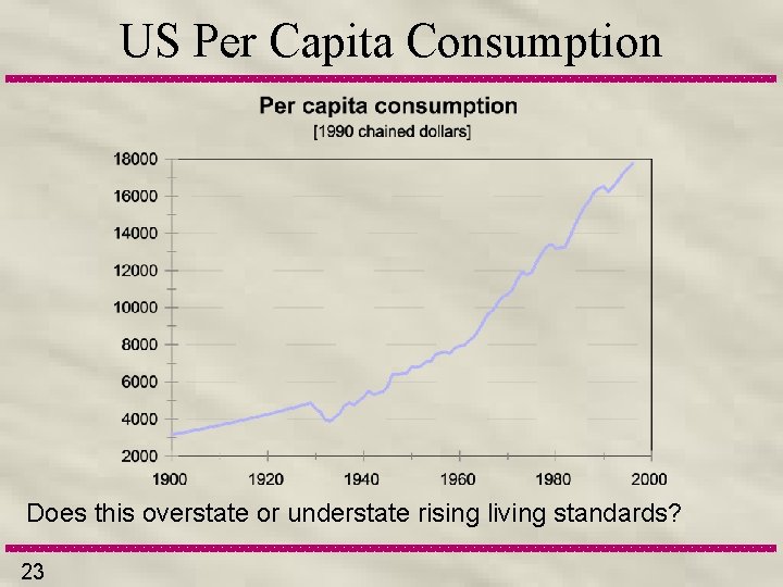 US Per Capita Consumption Does this overstate or understate rising living standards? 23 