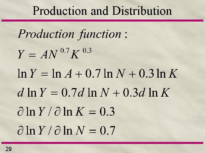 Production and Distribution 29 