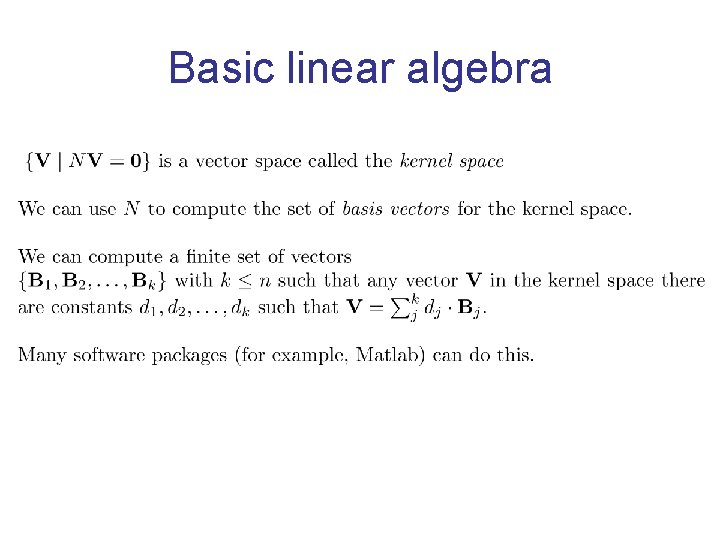 Basic linear algebra 