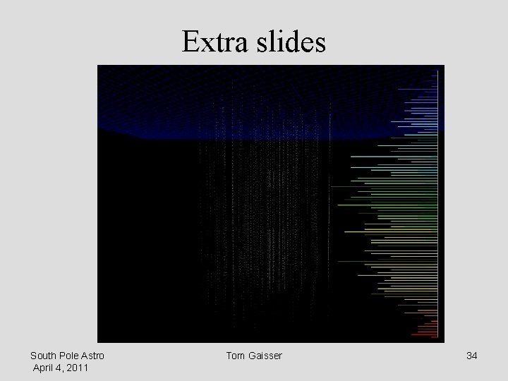 Extra slides South Pole Astro April 4, 2011 Tom Gaisser 34 