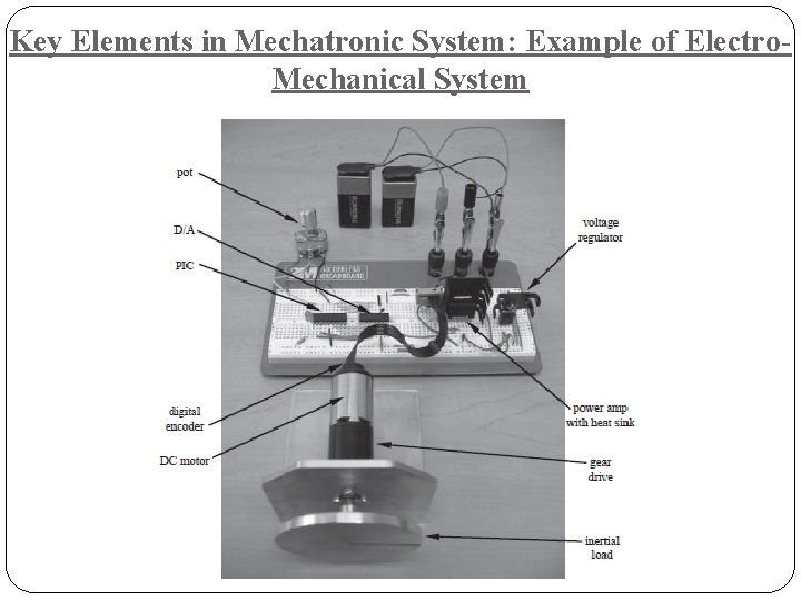 Key Elements in Mechatronic System: Example of Electro. Mechanical System 