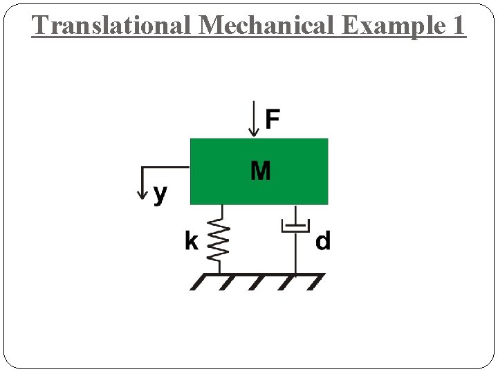 Translational Mechanical Example 1 