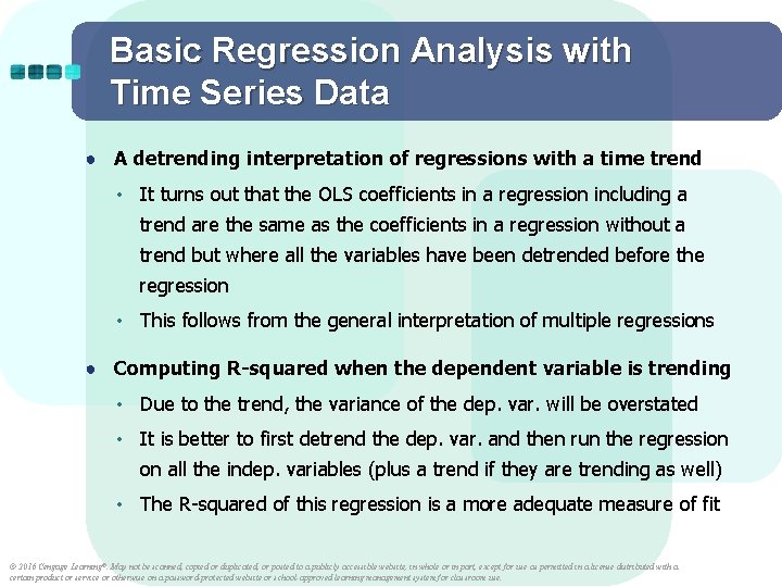 Basic Regression Analysis with Time Series Data ● A detrending interpretation of regressions with Basic Regression Analysis with Time Series Data ● A detrending interpretation of regressions with