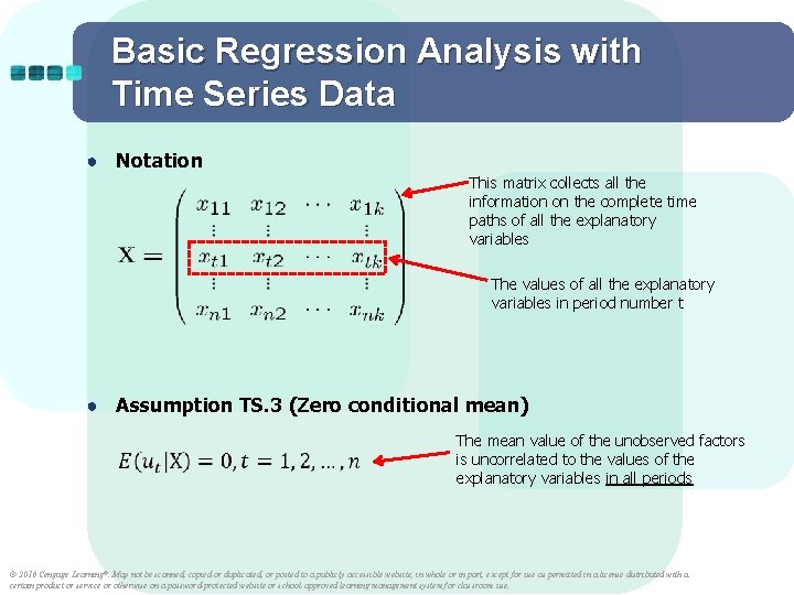 Basic Regression Analysis with Time Series Data ● Notation This matrix collects all the Basic Regression Analysis with Time Series Data ● Notation This matrix collects all the