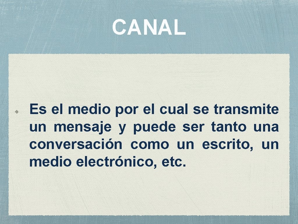 CANAL Es el medio por el cual se transmite un mensaje y puede ser