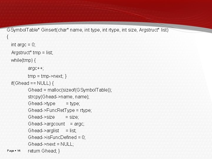 GSymbol. Table* Ginsert(char* name, int type, int rtype, int size, Argstruct* list) { int