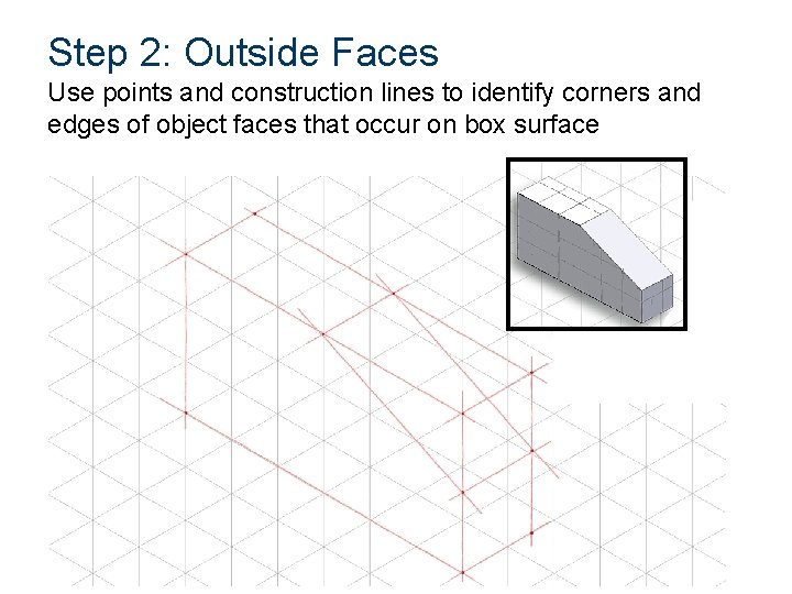 Step 2: Outside Faces Use points and construction lines to identify corners and edges