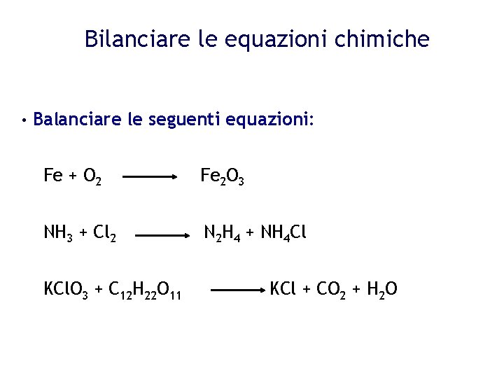 Reazioni Chimiche Da Bilanciare Esercizi Con Soluzioni