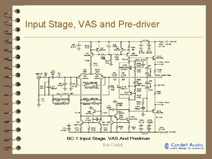 Input Stage, VAS and Pre-driver Bob Cordell 