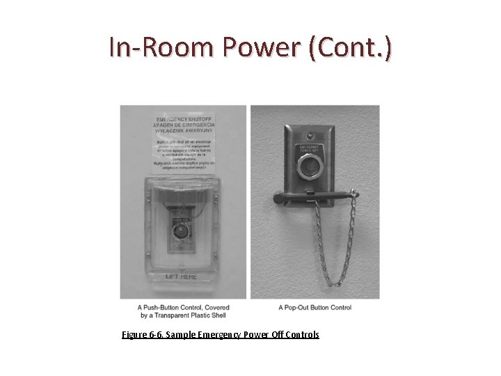 In-Room Power (Cont. ) Figure 6 -6. Sample Emergency Power Off Controls 
