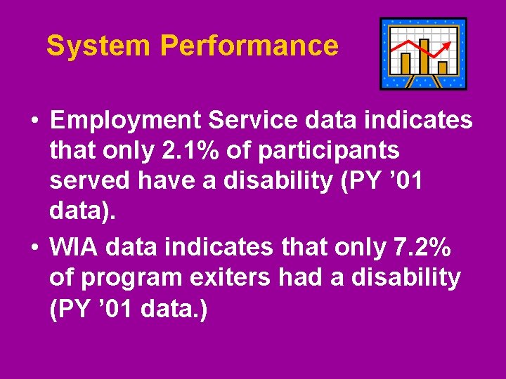 System Performance • Employment Service data indicates that only 2. 1% of participants served System Performance • Employment Service data indicates that only 2. 1% of participants served