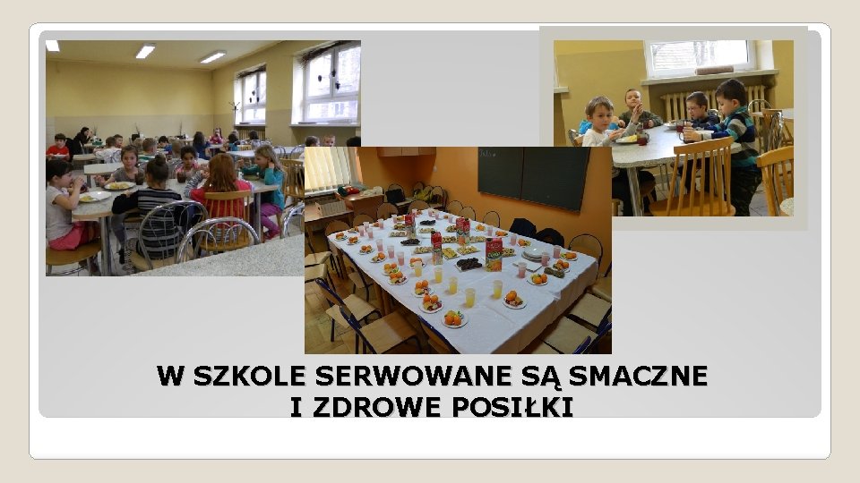 W SZKOLE SERWOWANE SĄ SMACZNE I ZDROWE POSIŁKI 