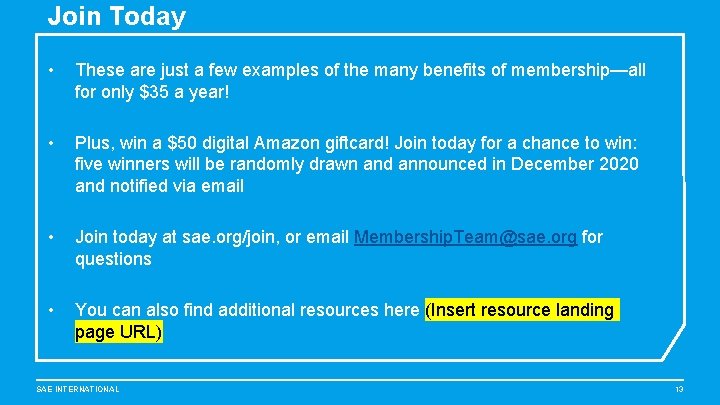Join Today • These are just a few examples of the many benefits of
