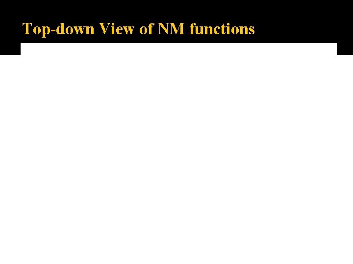 Top-down View of NM functions 