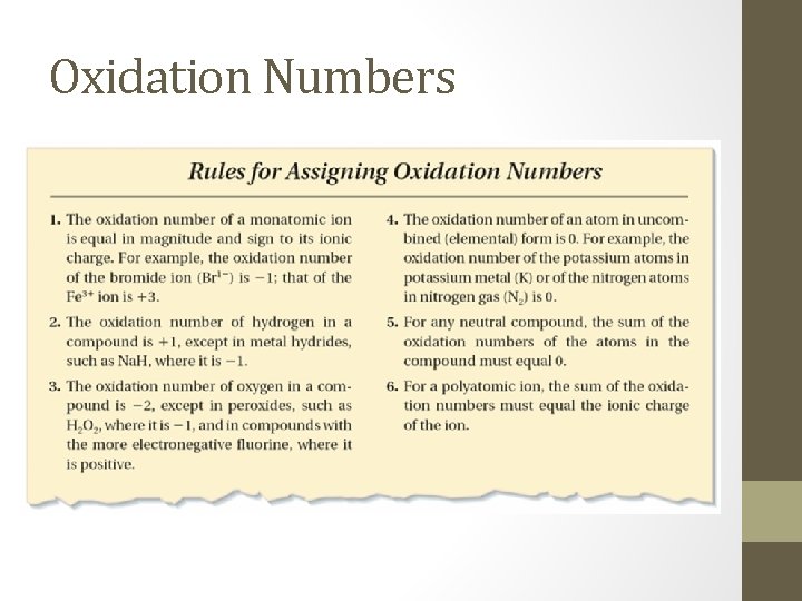 Oxidation Numbers 
