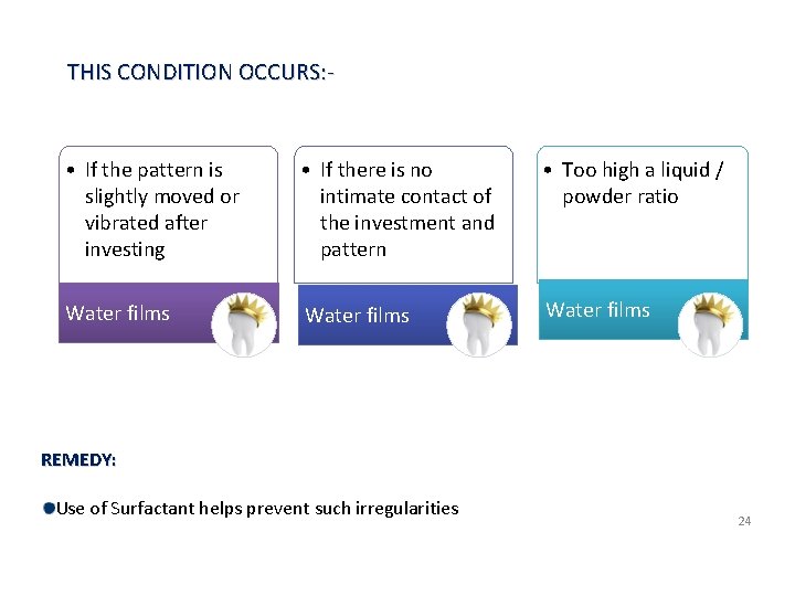 THIS CONDITION OCCURS: - • If the pattern is slightly moved or vibrated after