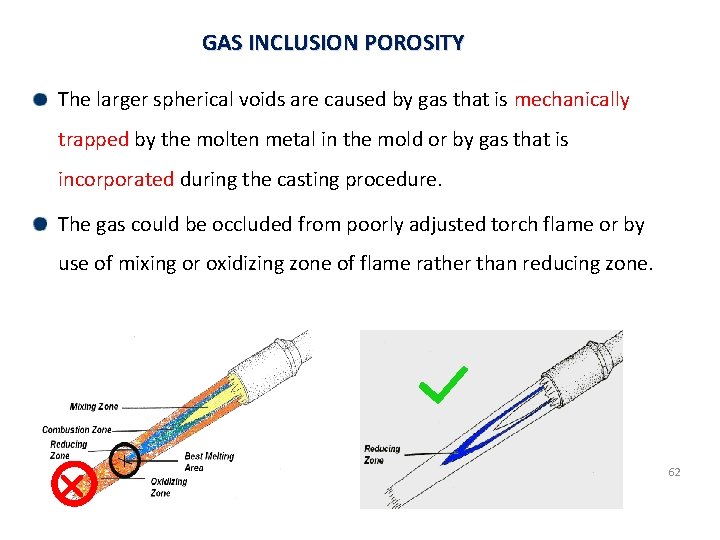 GAS INCLUSION POROSITY The larger spherical voids are caused by gas that is mechanically
