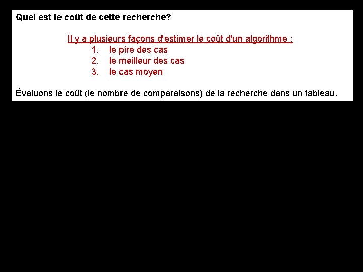 Quel est le coût de cette recherche? Il y a plusieurs façons d'estimer le
