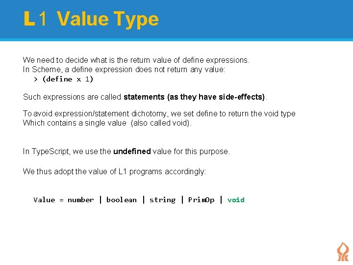 L 1 Value Type We need to decide what is the return value of