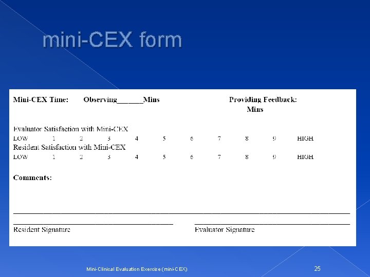 mini-CEX form Mini-Clinical Evaluation Exercise (mini-CEX) 25 