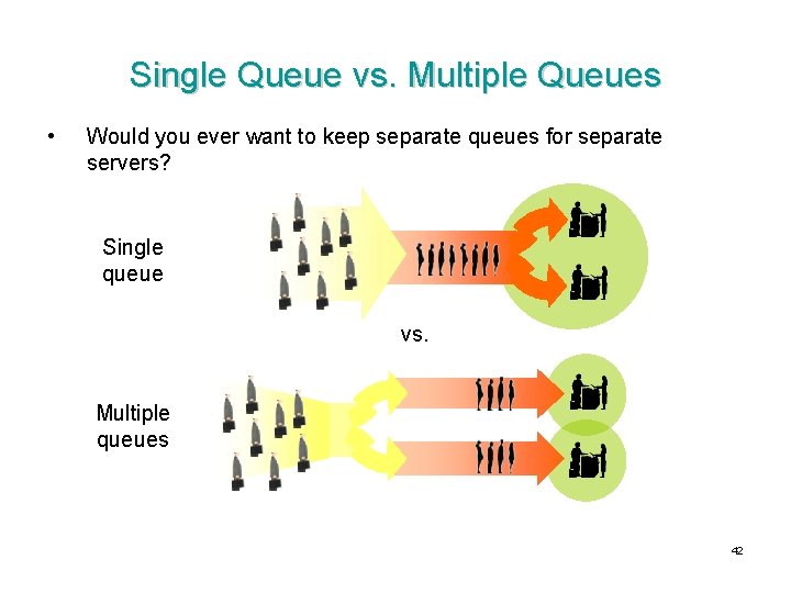 Single Queue vs. Multiple Queues • Would you ever want to keep separate queues