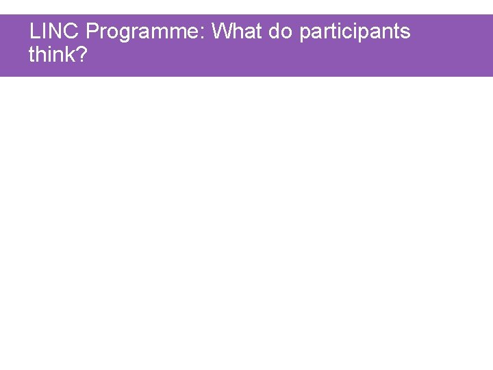 LINC Programme: What do participants think? 
