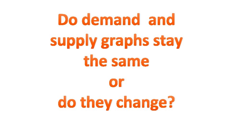 Do demand supply graphs stay the same or do they change? 
