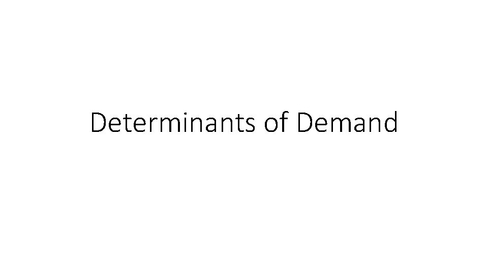 Determinants of Demand 