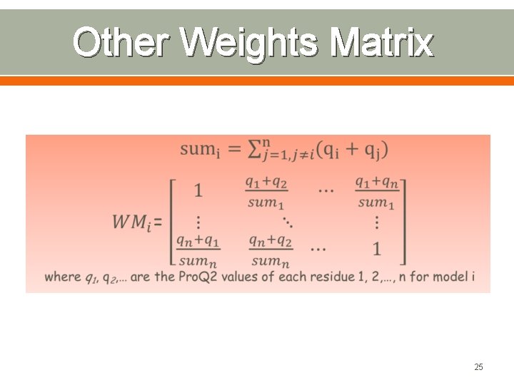 Other Weights Matrix 25 