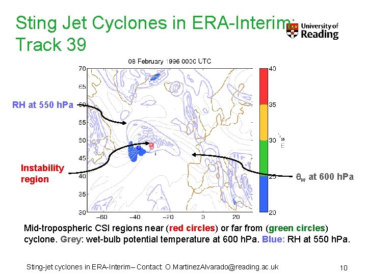 Sting Jet Cyclones in ERA-Interim: Track 39 RH at 550 h. Pa Instability region