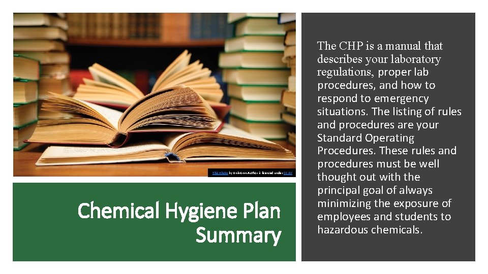 This Photo by Unknown Author is licensed under CC BY Chemical Hygiene Plan Summary