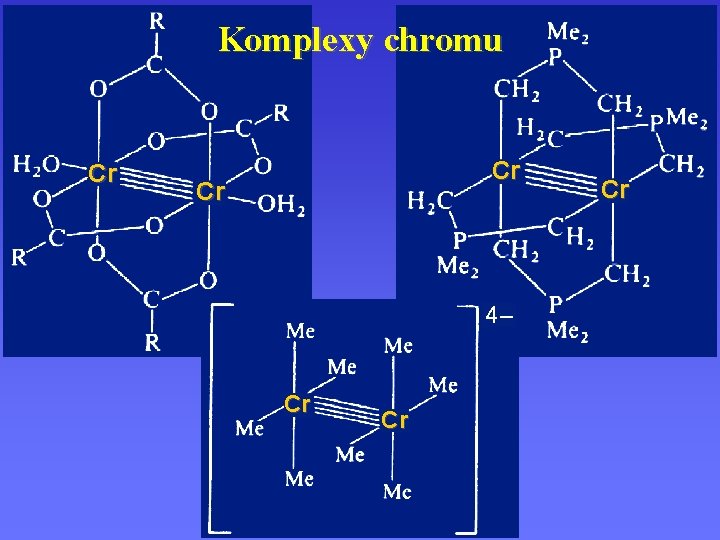Komplexy chromu Cr Cr Cr 4– Cr Cr Cr 
