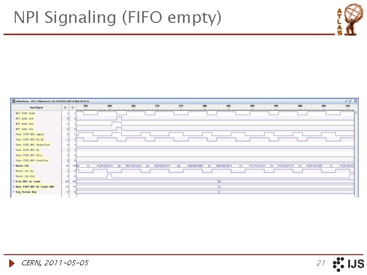 NPI Signaling (FIFO empty) CERN, 2011 -05 -05 21 