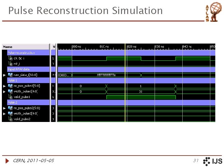 Pulse Reconstruction Simulation CERN, 2011 -05 -05 31 