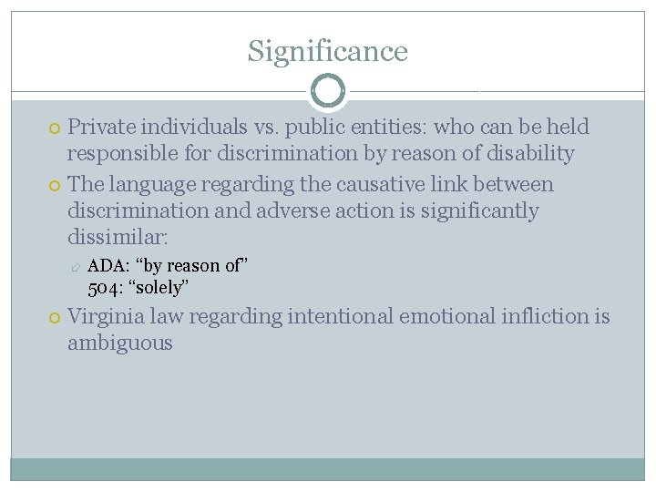 Significance Private individuals vs. public entities: who can be held responsible for discrimination by