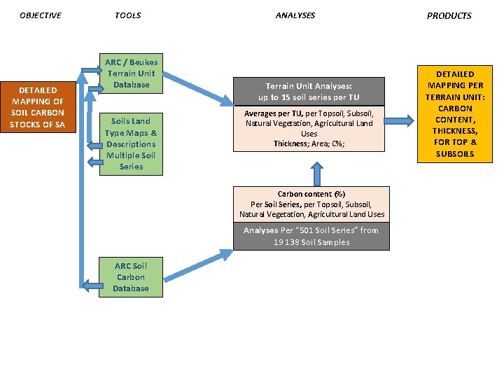 OBJECTIVE DETAILED MAPPING OF SOIL CARBON STOCKS OF SA TOOLS ARC / Beukes Terrain OBJECTIVE DETAILED MAPPING OF SOIL CARBON STOCKS OF SA TOOLS ARC / Beukes Terrain