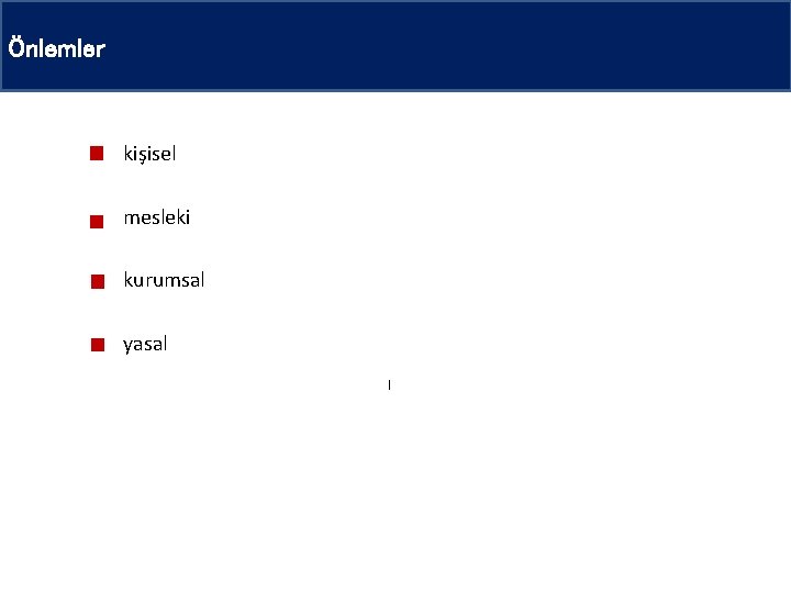 Önlemler kişisel mesleki kurumsal yasal ı 