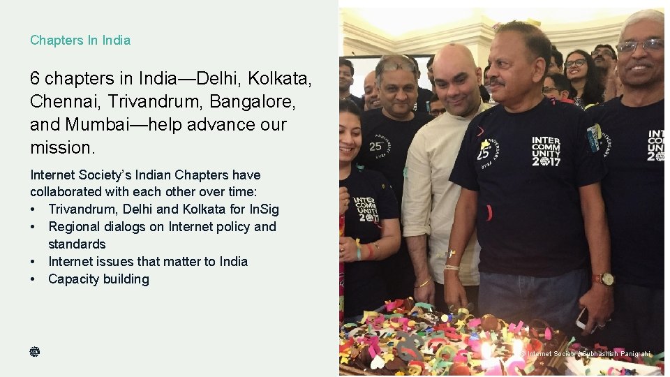 Chapters In India 6 chapters in India—Delhi, Kolkata, Chennai, Trivandrum, Bangalore, and Mumbai—help advance