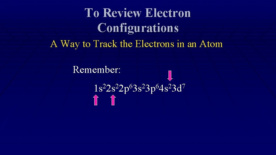 To Review Electron Configurations A Way to Track the Electrons in an Atom Remember: