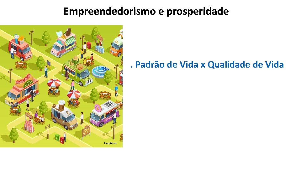 Empreendedorismo e prosperidade . Padrão de Vida x Qualidade de Vida 